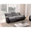 9121 - Canapé de relaxation 3 places en microfibre et simili /noir