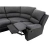 9121L - Canapé d'angle de relaxation 5 places avec accoudoir porte-gobelet modulable et amovible en tissu et simili /Noir