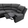 9121L - Canapé d'angle de relaxation 5 places avec accoudoir porte-gobelet modulable et amovible en tissu et simili /Noir