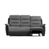 9222 - Canapé de relaxation manuel 3 places en simili et microfibre /noir