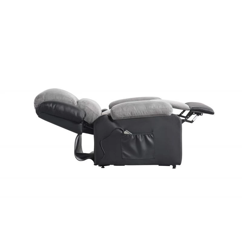 9121EEL - Fauteuil de relaxation électrique avec releveur en microfibre et simili /noir
