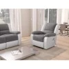 9121EEL - Fauteuil de relaxation électrique avec releveur en microfibre et simili /blanc