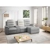 ZENKA - Canapé d'angle de relaxation en tissu avec accoudoir modulable et amovible coffre + chargeur à induction QI + coffre