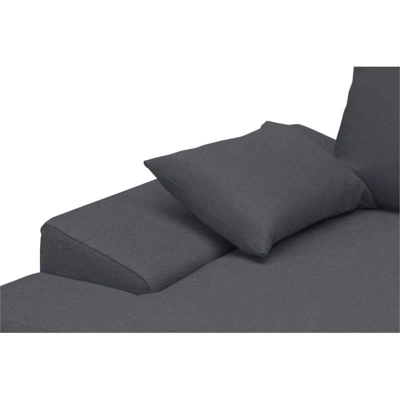 NOAH - Canapé d'angle convertible en tissu avec coffre