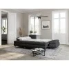 NOAH - Canapé d'angle convertible en tissu avec coffre
