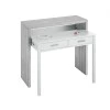 FOBUR - Bureau console extensible 2 tiroirs L100 cm /béton