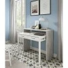 FOBUR - Bureau console extensible 2 tiroirs L100 cm /béton