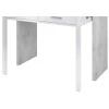 FOBUR - Bureau console extensible 2 tiroirs L100 cm /béton
