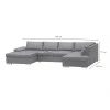 ARIA-U - Canapé d'angle panoramique convertible avec coffre en tissu