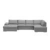 ARIA-U - Canapé d'angle panoramique convertible avec coffre en tissu
