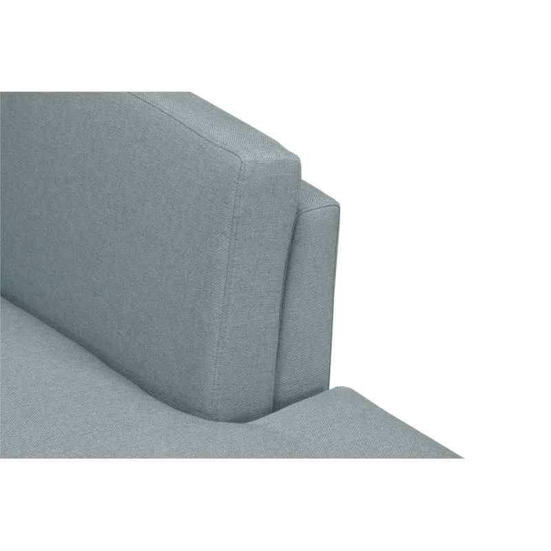 LULU - Canapé d'angle fixe avec têtières en tissu et pieds métal céladon