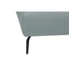 LULU - Canapé d'angle fixe avec têtières en tissu et pieds métal céladon