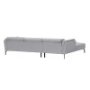 LULU - Canapé d'angle fixe avec têtières en tissu et pieds métal