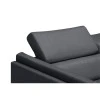 LULU - Canapé d'angle fixe avec têtières en tissu et pieds métal