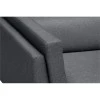LULU - Canapé d'angle fixe avec têtières en tissu et pieds métal