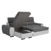 ALI - Canapé d'angle réversible convertible avec têtières et coffre en simili et tissu /blanc
