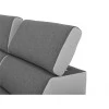 ALI - Canapé d'angle réversible convertible avec têtières et coffre en simili et tissu /blanc
