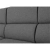 ALI - Canapé d'angle réversible convertible avec têtières et coffre en simili et tissu /noir