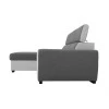 ALI - Canapé d'angle réversible convertible avec têtières et coffre en simili et tissu /blanc