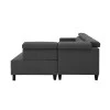 JACKY - Canapé d'angle réversible convertible avec têtières en tissu