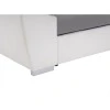 LIDIA - Canapé d'angle convertible avec coffre et tetières en simili et tissu /blanc