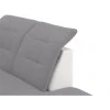 LIDIA - Canapé d'angle convertible avec coffre et tetières en simili et tissu /blanc