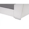 LIDIA - Canapé d'angle convertible avec coffre et tetières en simili et tissu /blanc