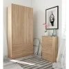 FOARM - Armoire penderie 2 portes + 2 tiroirs L81 x H180 cm - Chêne clair