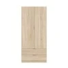 FOARM - Armoire penderie 2 portes + 2 tiroirs L81 x H180 cm - Chêne clair