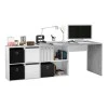FOBUR - Bureau avec caissons multipositions L136 ou L203 cm /béton