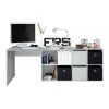 FOBUR - Bureau avec caissons multipositions L136 ou L203 cm /béton