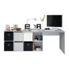 FOBUR - Bureau avec caissons multipositions L136 ou L203 cm /béton