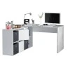 FOBUR - Bureau avec caissons multipositions L136 ou L203 cm /béton