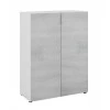 FOCHAU - Meuble à chaussures 2 portes (28 paires) L72 x H103 cm /béton