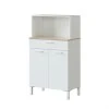 FOCUI - Buffet de cuisine 2 portes et 1 tiroir L72 x H126 cm /chêne