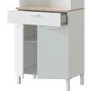 FOCUI - Buffet de cuisine 2 portes et 1 tiroir L72 x H126 cm /chêne