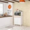 FOCUI - Buffet de cuisine 2 portes et 1 tiroir L72 x H126 cm /chêne motif