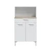 FOCUI - Buffet de cuisine 2 portes et 1 tiroir L72 x H126 cm /chêne