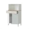 FOCUI - Buffet de cuisine 2 portes et 1 tiroir L72 x H126 cm /chêne motif