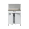 FOCUI - Buffet de cuisine 2 portes et 1 tiroir L72 x H126 cm /chêne