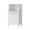 FOCUI - Buffet de cuisine 2 portes et 1 tiroir L72 x H126 cm /chêne motif
