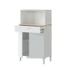FOCUI - Buffet de cuisine 2 portes et 1 tiroir L72 x H126 cm /chêne