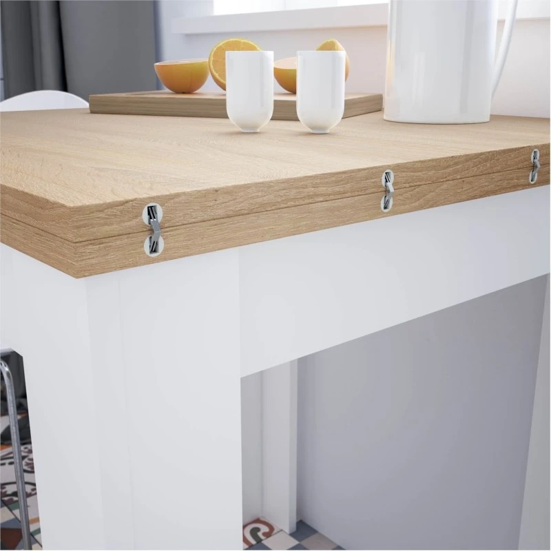 FOTAB - Table auxiliaire extensible L67/134 x P67cm /chêne