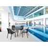 MAYLI - Table ronde 120 cm plateau stratifié HPL pour l'intérieur et l'extérieur
