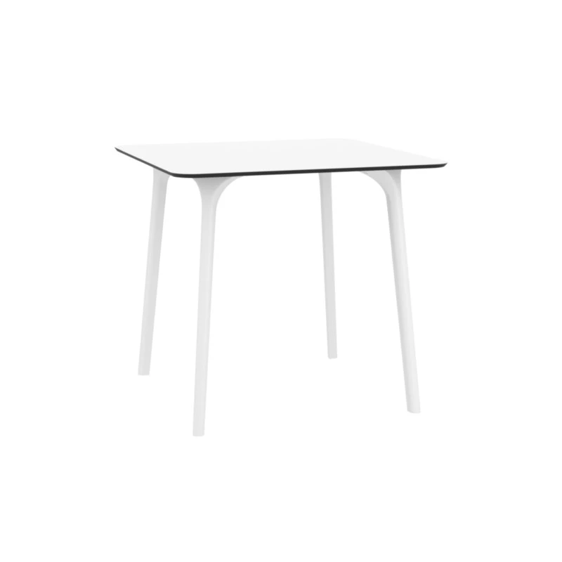 MAYLI - Table carrée 80 cm plateau stratifié HPL pour l'intérieur et l'extérieur