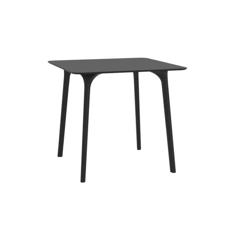 MAYLI - Table carrée 80 cm plateau stratifié HPL pour l'intérieur et l'extérieur