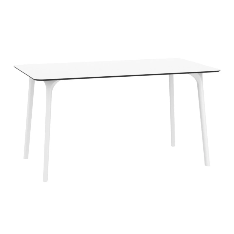MAYLI - Table 140 cm plateau stratifié pour l'intérieur et l'extérieur