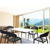 MAYLI - Table 140 cm plateau stratifié pour l'intérieur et l'extérieur