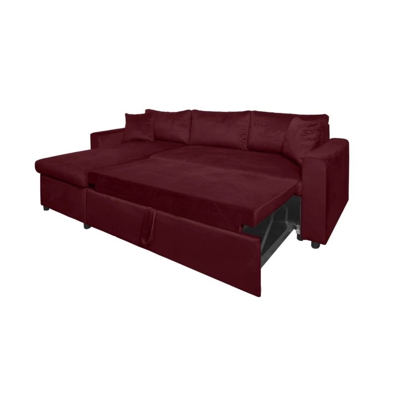 L200V - Canapé d'angle réversible, convertible en velours avec coffre x