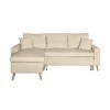 ARTIKV - Canapé d'angle scandinave convertible réversible avec coffre en velours